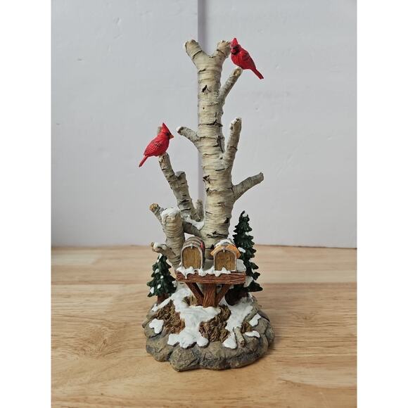 Dept 56 Village Birch Tree Cluster with Two Mailboxes 52631 With Box Cardinals - Picture 5 of 16